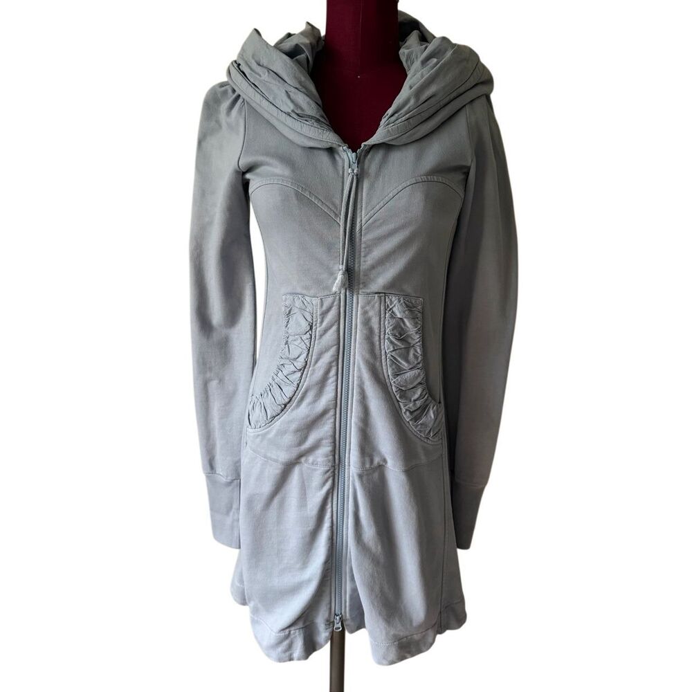 Prairie Underground Long Cloak Hoodie Full Zip Blue XS - Picture 2 of 12